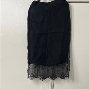 H&M Black Pencil Skirt with Lace Detail